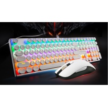 多彩（Delux）机械键盘鼠标套装有线LOL电竞游戏用RGB背光青轴